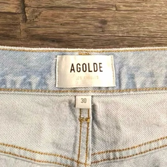 Agolde Light Wash Jean Shorts - Picture 8 of 8